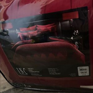 INC International Concepts Red King Medici Comforter Set